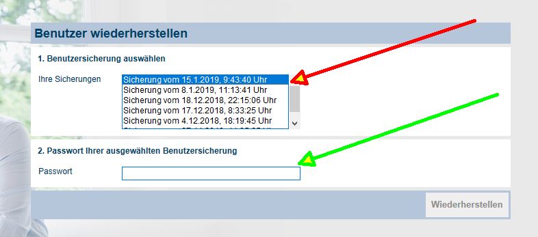 altes Passwort benutzen