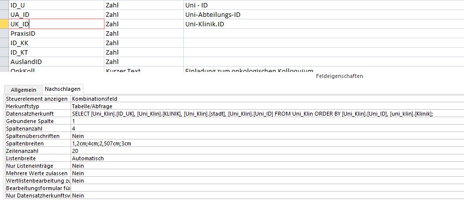 verlinkte Tabelle