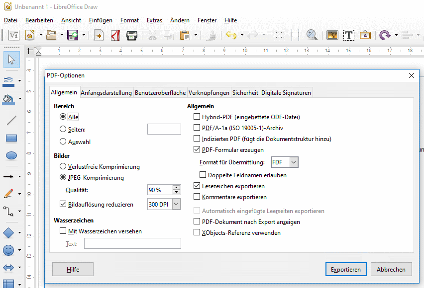 PDT-Export-Parameter