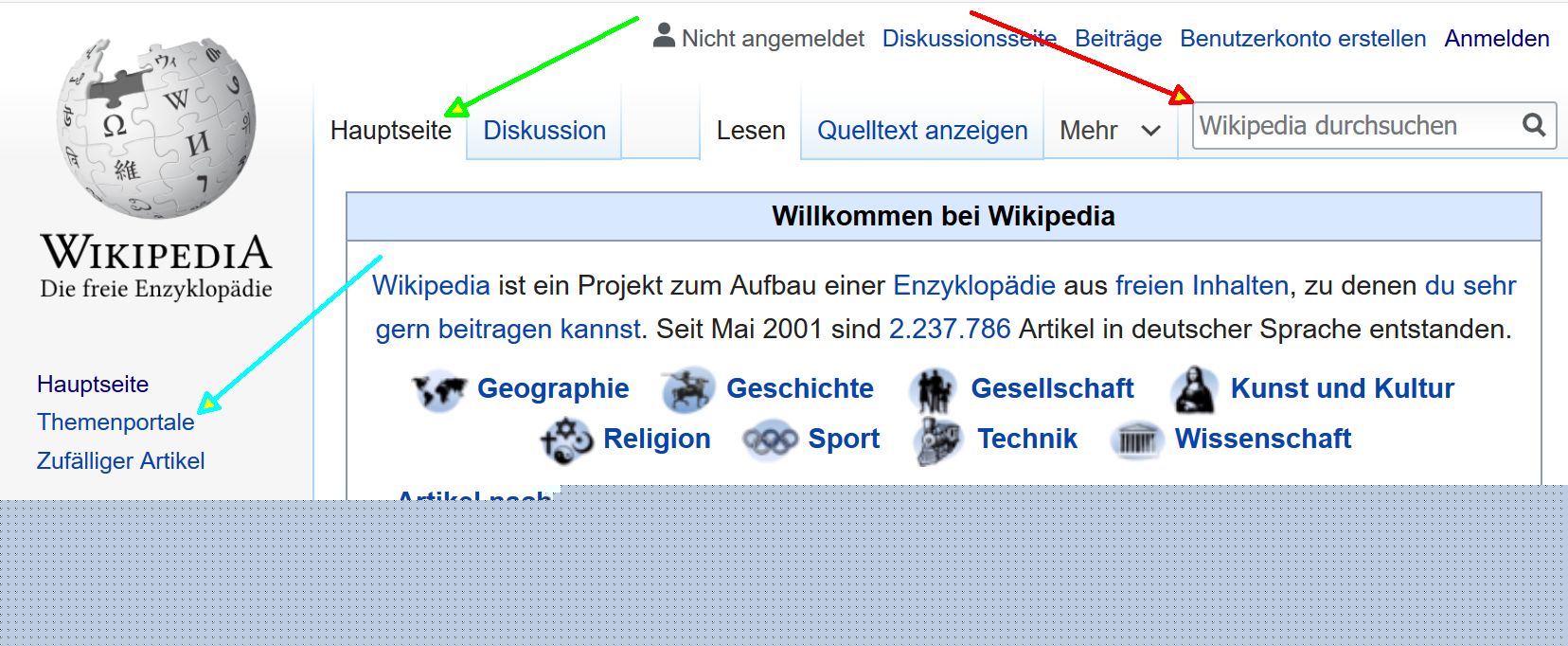 Wikipedia Hauptseite