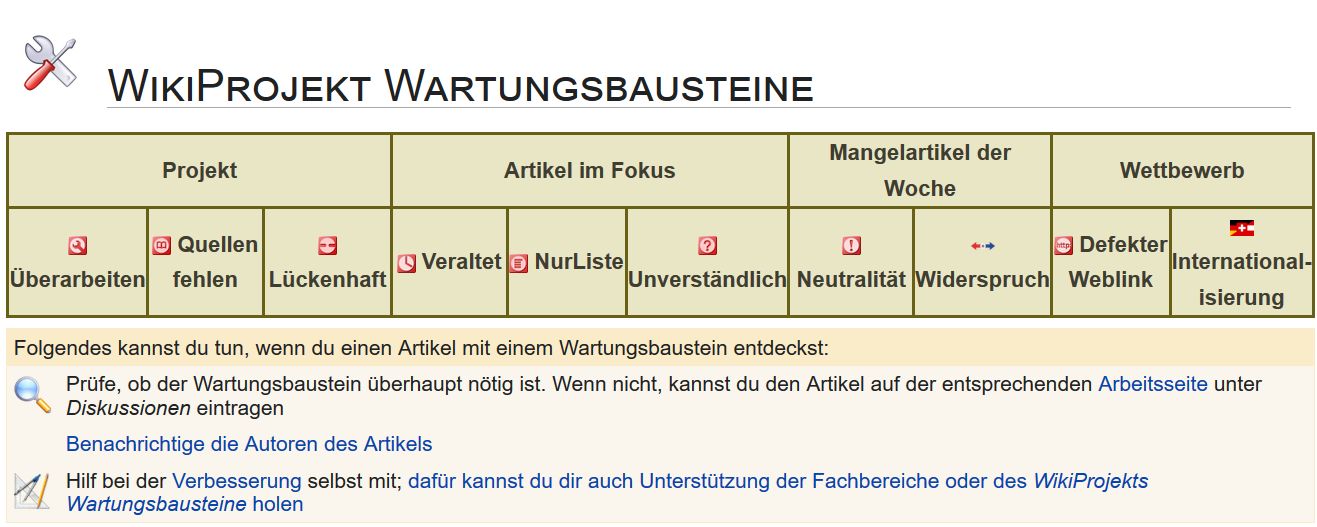 Wartungsbausteine