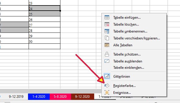 Registerfarben