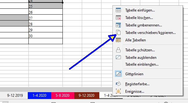 Tabelle kopieren