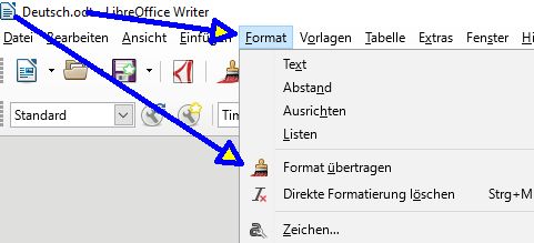 Format übertragen