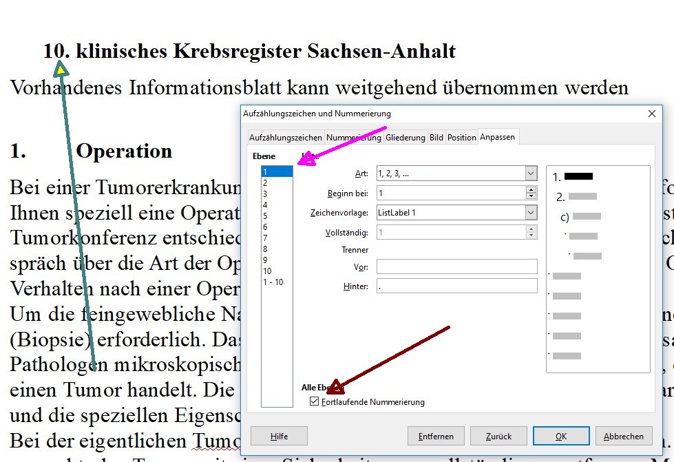 Nummerierung korrekt
