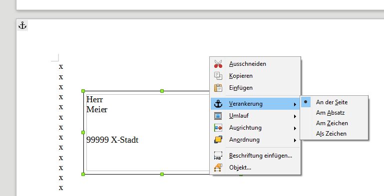 Rahmen ändern