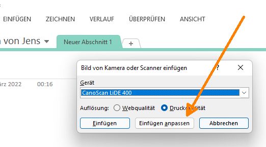 Scanner aufrufen