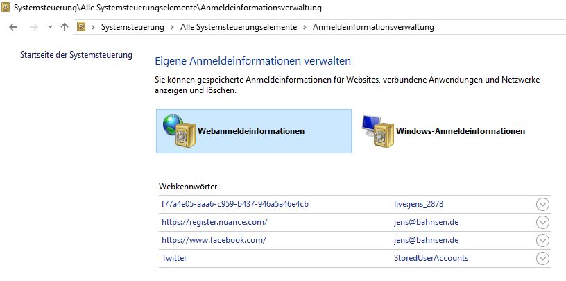 Web-Anmeldeinformationen