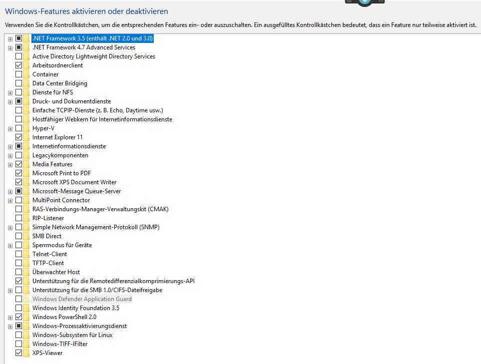 Windows Features