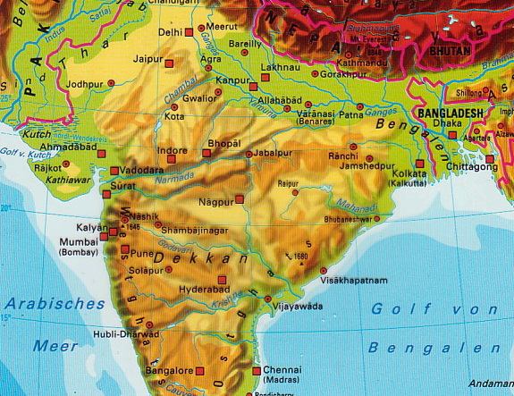 Karte Indien